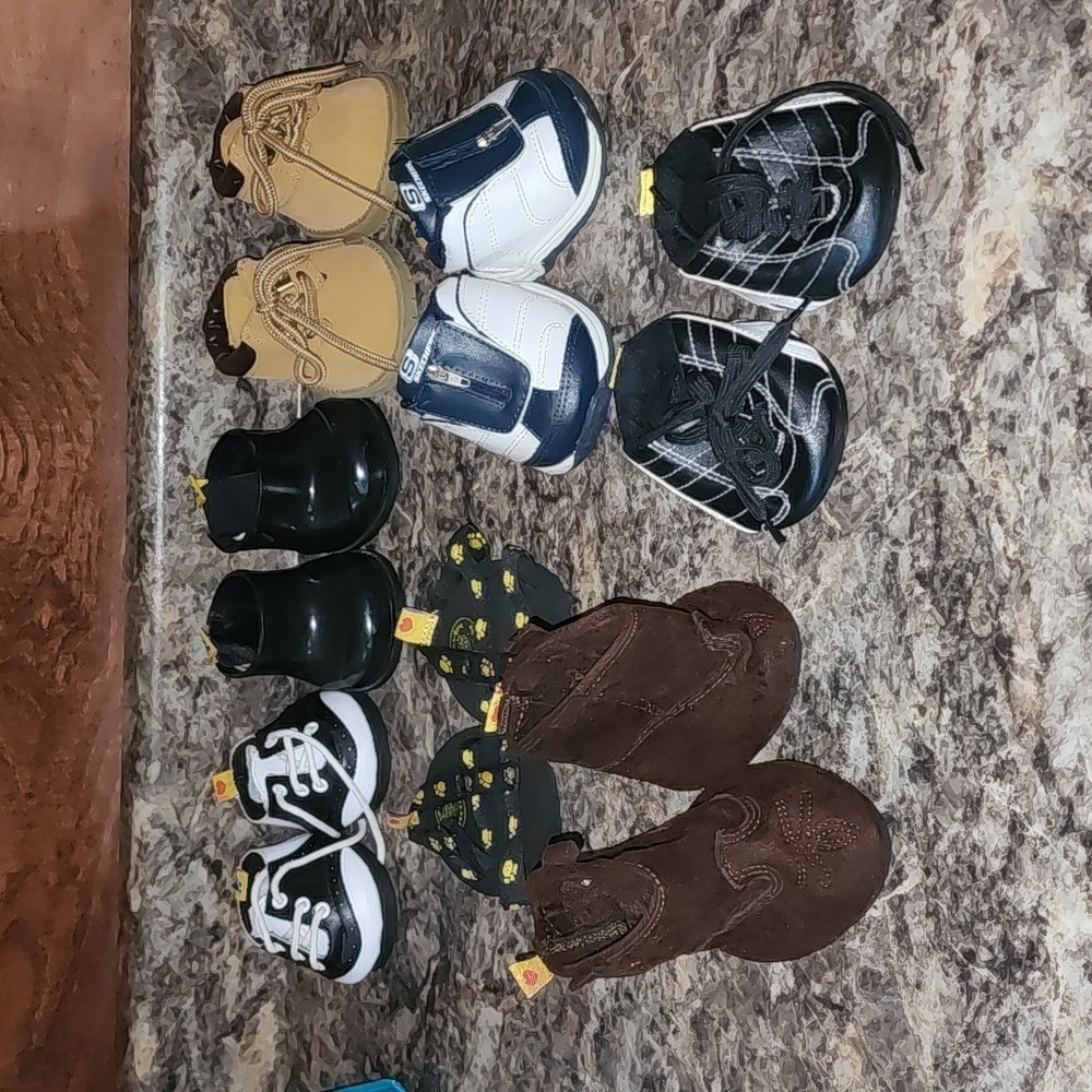 7 pair of Build a Bear Shoes and boots